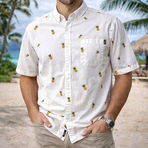 Molokai Surf Co Pineapple Shirt XXL Tropical Hawaiian Summer Button Down